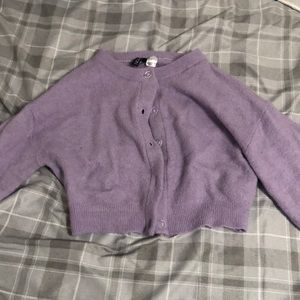 Purple cropped sweater/cardigan